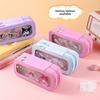 Kuromi Hello Kitty Melody Cinnamoroll Transparente doppelwandige Federtasche für Kinder und Schüler