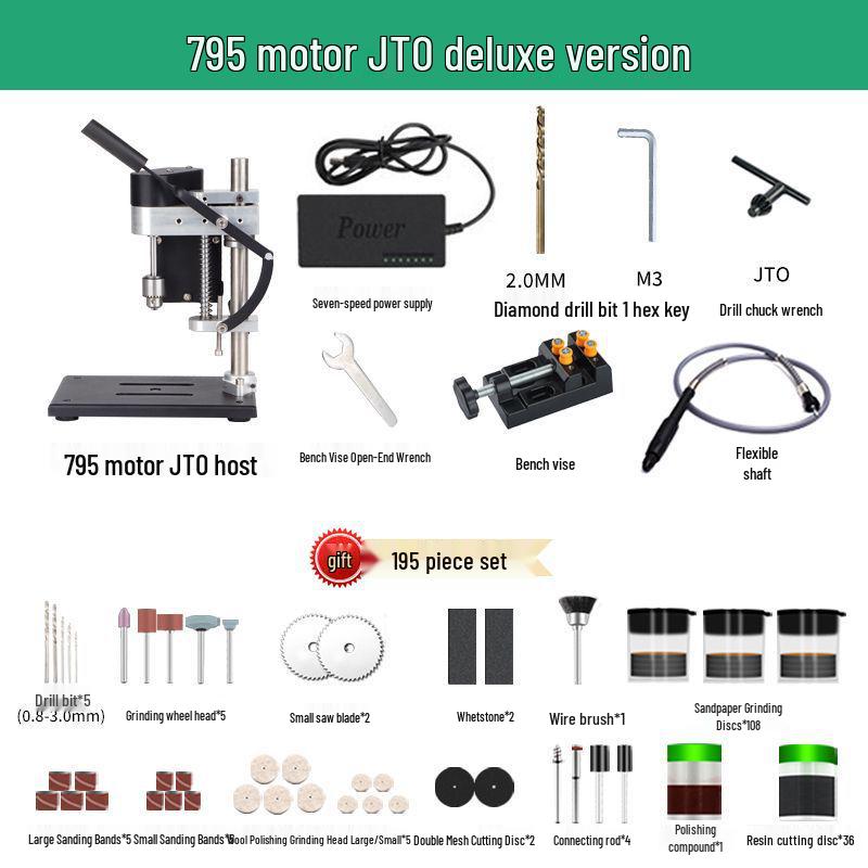 Mini-Bohrständer mit variabler Drehzahl: Kompakte Gleichstrom-Elektrobohrmaschine für präzise Bohrungen zu Hause.