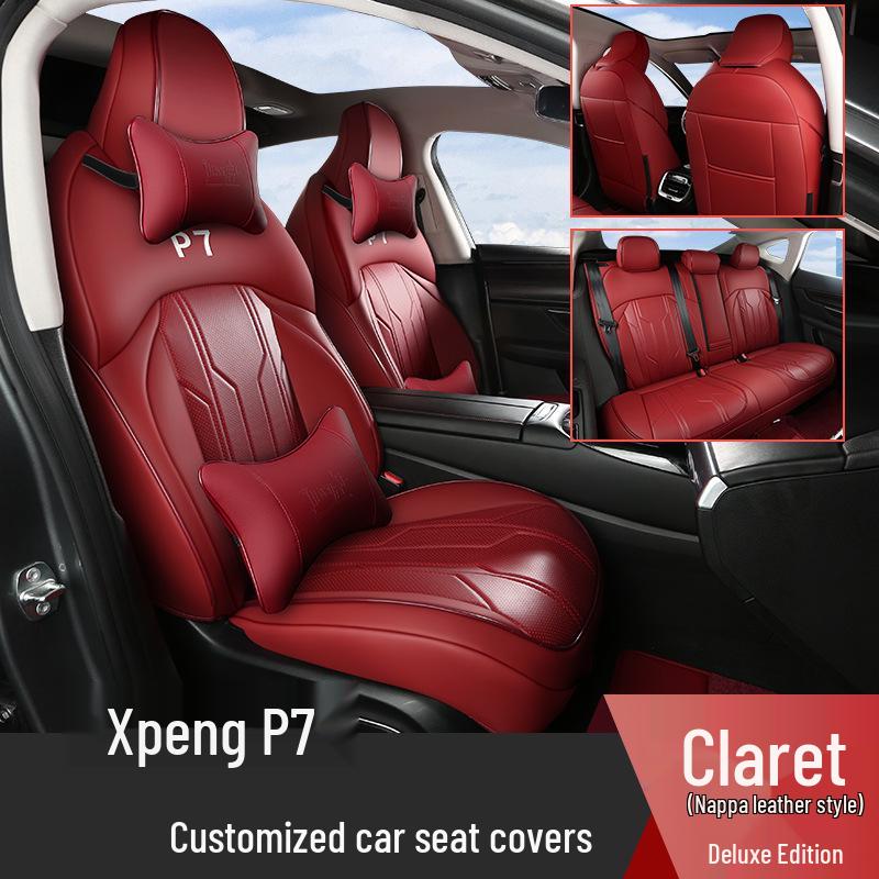 Xiaopeng P7 Five-Seater Full Coverage Leather Seat Cushion, Wear-Resistant and Suitable for All Seasons