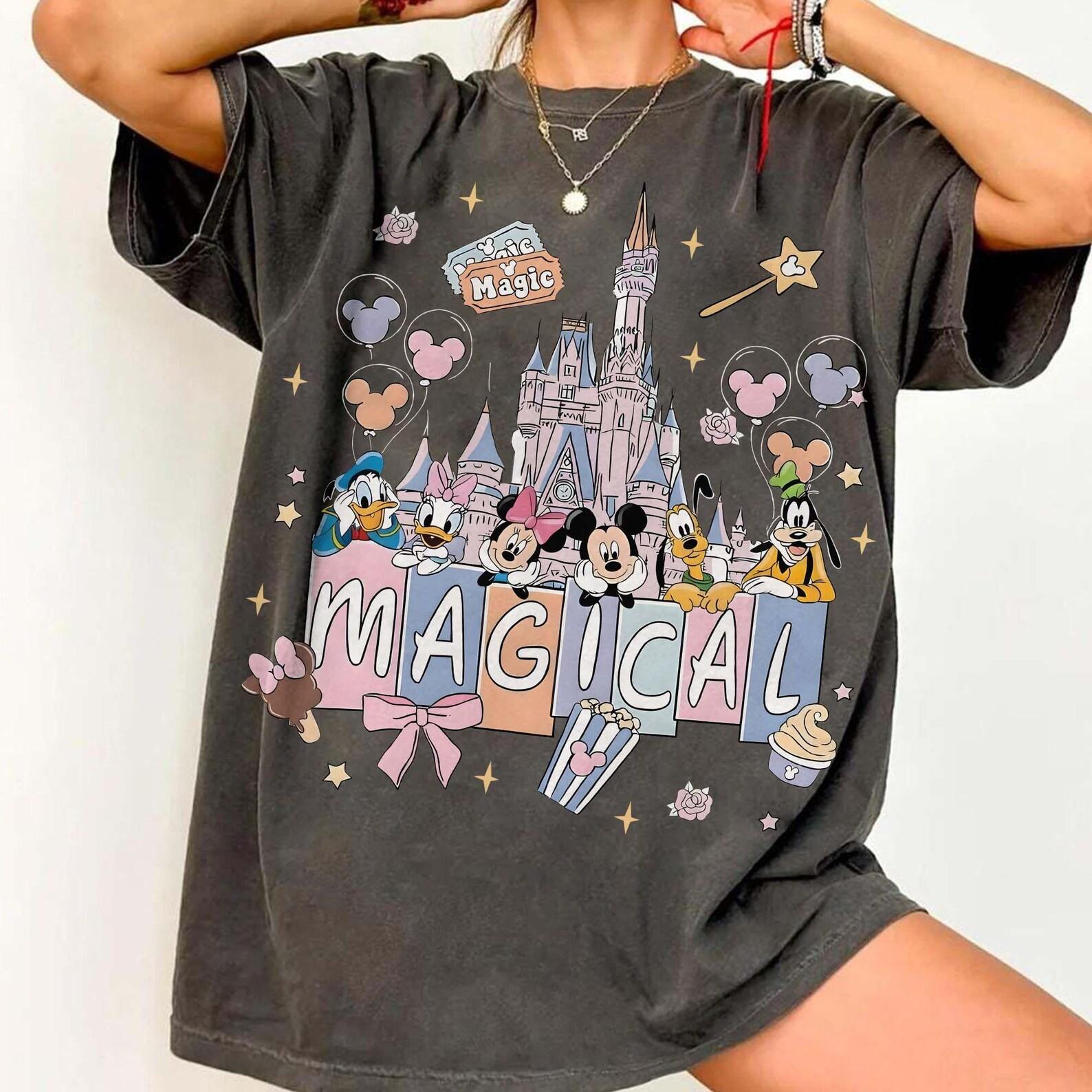 Comfort Color® Vintage Mickey and Friends Magical Park Shirts, Happiest Place On Earth Tee, Magical Castle Mouse Shirt, Magic Kingdom Shirts XL