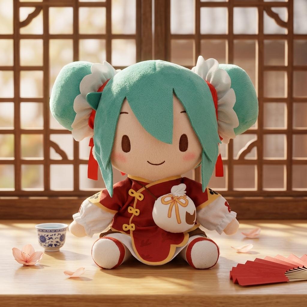 Miku Fuwa Petit Going Out Series Chinatown Ver Authentic Genuine Original 25cm PP Cotton Filled Plush Doll Soft Toy