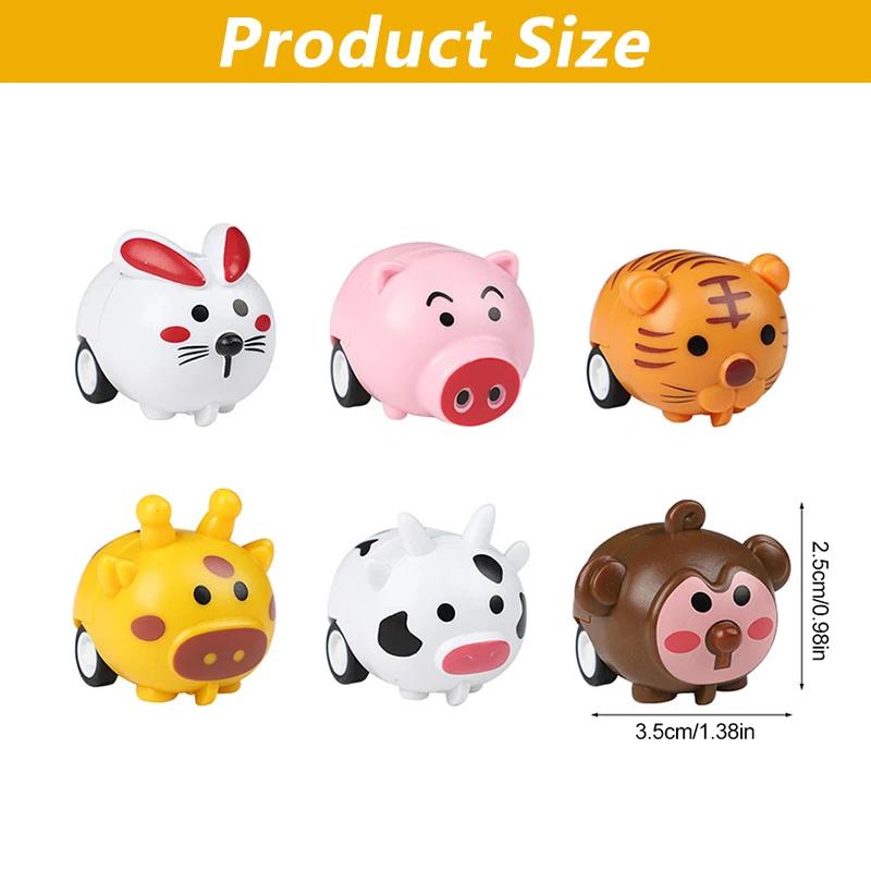 10 Pezzi Macchinine a Retrazione Animali Cartone Animato Giocattolo per Bambini Gadget Festa di Compleanno Riempitivi Pignatta Regalo di Natale Pasqua Premi per la Classe