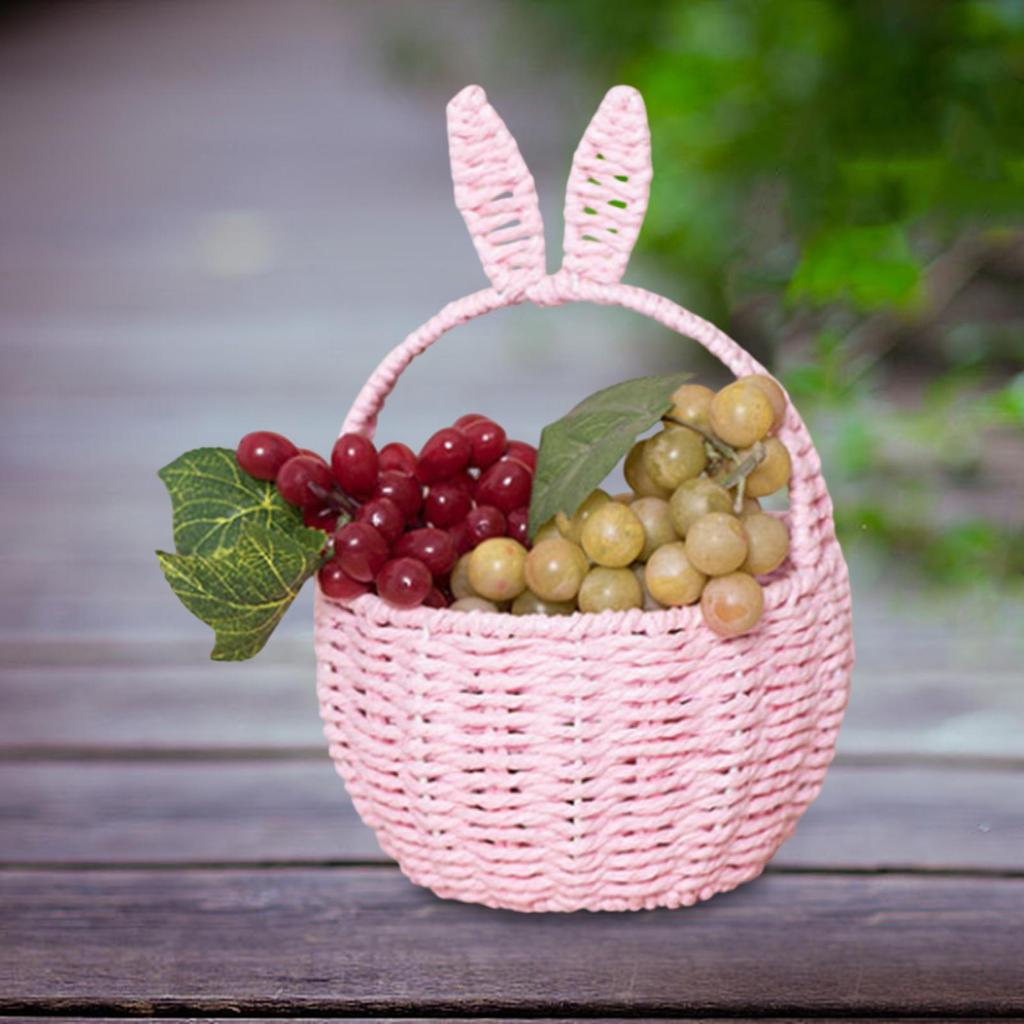 Handmade Basket with Ears for Grocery And Picnic Use