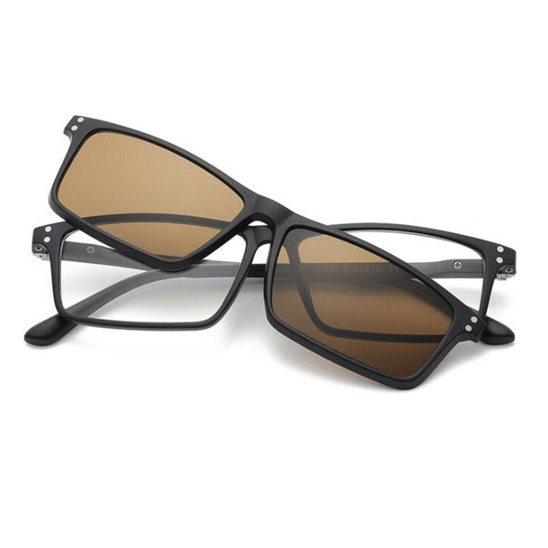 

High Performance 2289 Magnet Clip Square Myopia Eyeglasses 0 -0.5 -1.0 -2.0 To -6.0 Hyperopia Sunglasses +0.5 +1.0 +2.0 To +6 0