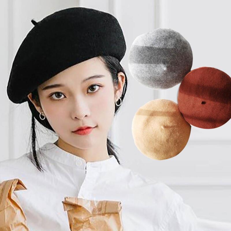 Luhoal Women s Hat Cute Brick Red Wool Spring/Autumn 01. Brick Red