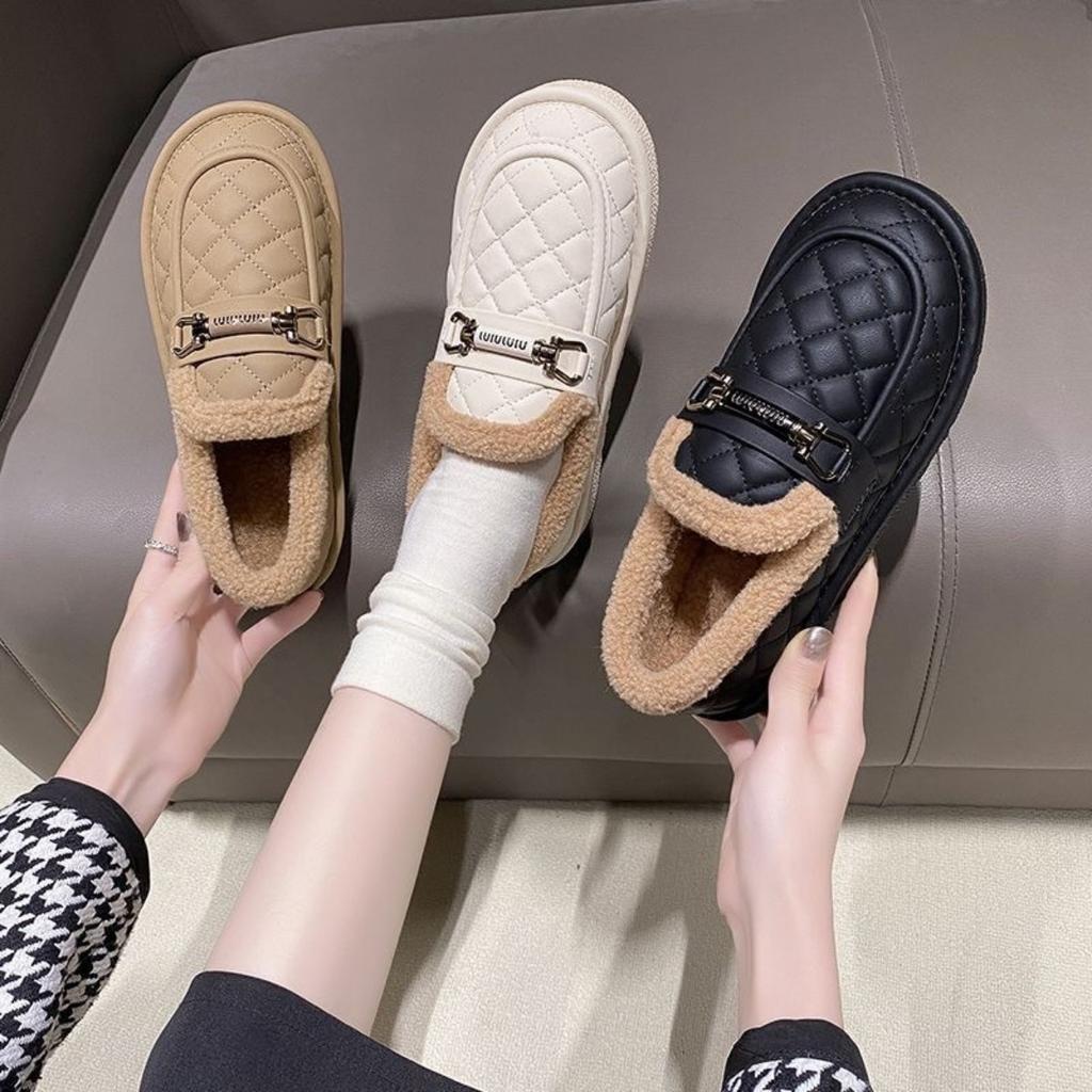 Ladies, Warm Shoes, Cotton Shoes, Non Slip Shoes, Wear-resistant, Comfortable Shoes, Soft Soled Shoes, Plush Cotton