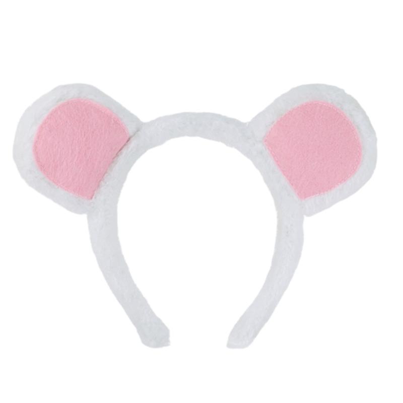 Halloween Mouse Cosplay Costume Set Mouse Ear Headband Tail Bowtie and Nose Animal Dress Up Costume for Kid Cosplay
