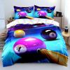 Billiards Themed Balls and Cues Bedding Set for Kids Luxury Gift 3pcs Digital Print Comforter Set Soft Comfortable Breathable