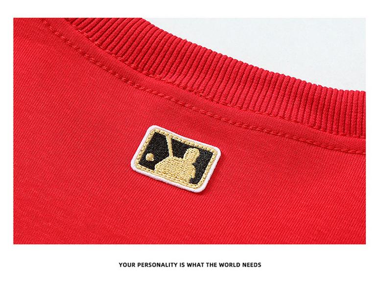 2024 Men's Heavyweight Cotton Round Neck Hoodie - Autumn/Winter Loose Fit with Plus Velvet Thickening, Trendy Style