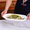 Nordic Creative Gold-Rimmed Fish-Shaped Ceramic Plate for Steamed Fish - Large Household Serving Dish