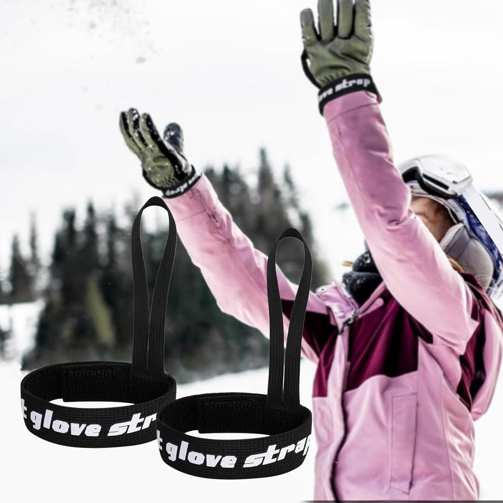 Winter Gloves Straps 4X Elastic Ski Glove Strap Ski Glove Holder Straps Ski Gloves Handcuffs for Skiing Snowboarding and Outdoor