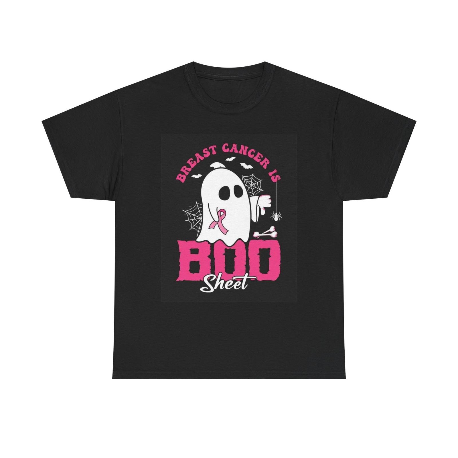 Breast Cancer Is Boo Sheet Funny Graphic T Shirt Unisex Heavy Cotton Tee XL
