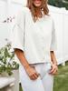 Women's Cropped Button Down Cardigan Sweater Half Sleeve Lightweight Ribbed Knit Top