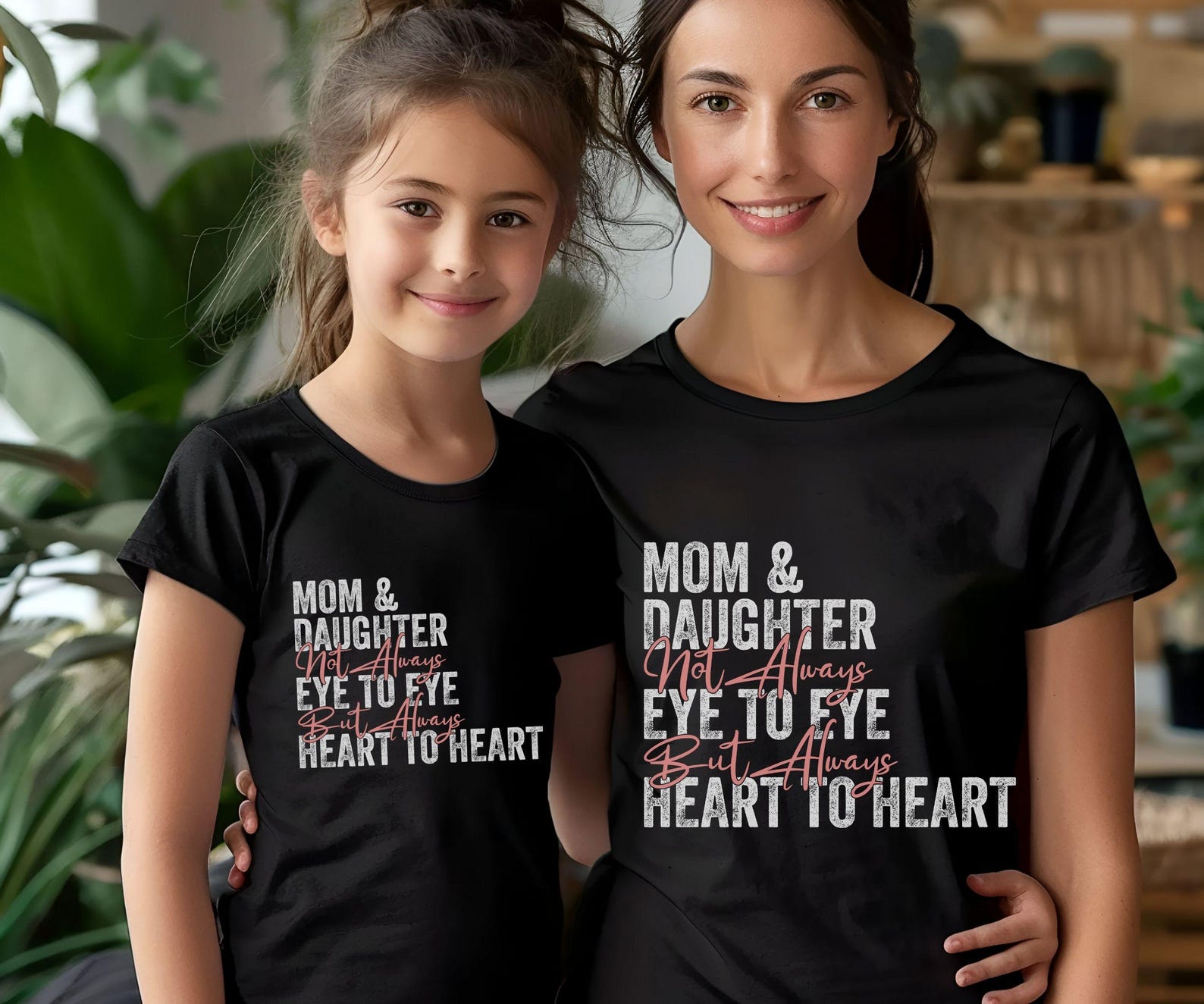 Mom & Daughter Shirt | Not Always Eye to Eye But Always Heart to Heart | Mother-Daughter Bond Tee | Meaningful Gift for Mom or Daughter S
