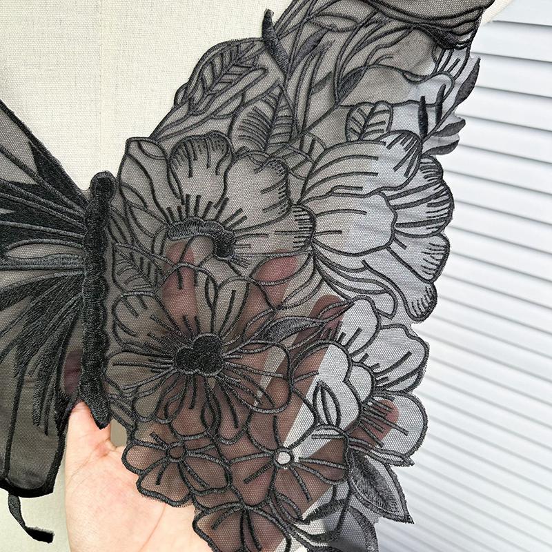 Grandes Appliqués Brodés Papillons Pour Vêtements Patchs Tissu Dentelle Accessoires Pour Robe de Mariée Demoiselle d'honneur Décor DIY