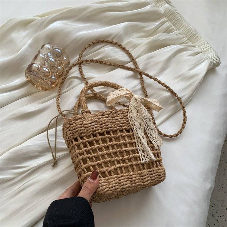 Summer Straw Woven Bucket Bag for Women - Niche Design Crossbody/Handheld Basket Tote