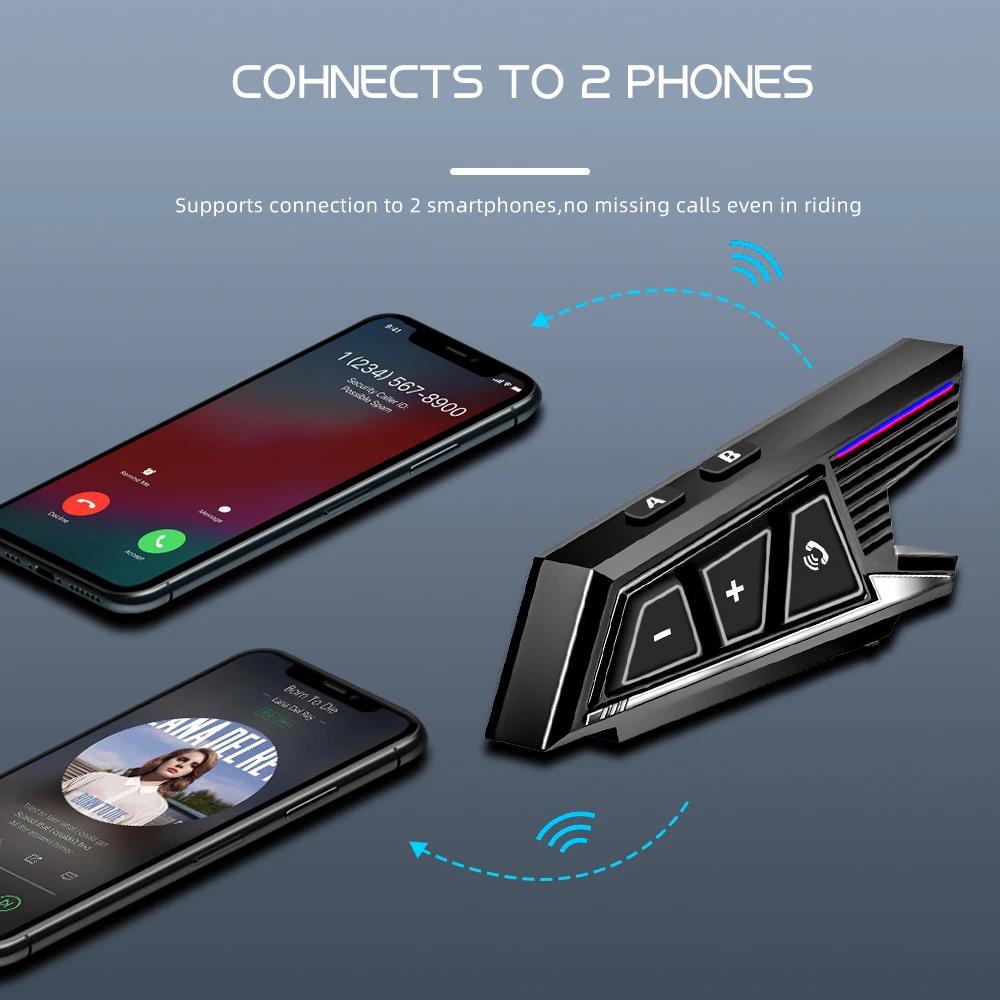 Bluetooth 5.3 Helmet Headset Wireless Hands-free Call Phone Kit Motorcycle Waterproof Earphone MP3 Music Player Speaker for Moto