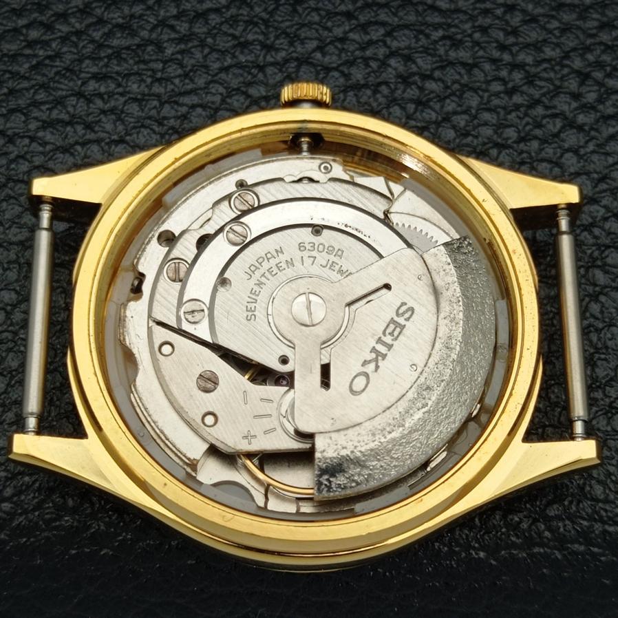 REFURBISHED VINTAGE SEIKO 5 AUTO 6309A JAPAN MENS WHITE DIAL WATCH a425915-2 RL620a-a425915