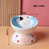 Cute Ceramic Cat Bowl,Tall Neck Protection,Anti-knock,Leak-proof Oblique Mouth,Anti-black Chin Cat Dog Food Basin,Pet Supplies