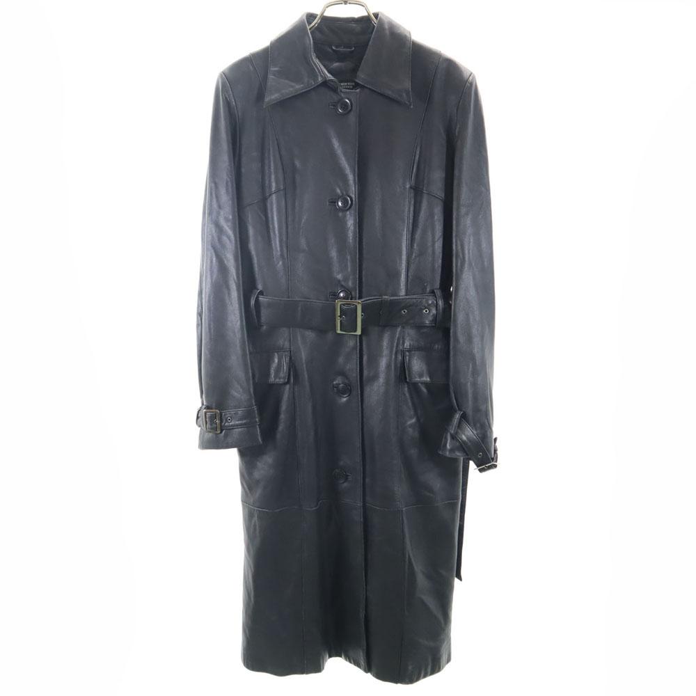 LITTLE NEW YORK Sheepskin Leather coat 6 black COLLECTION Women Used