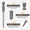 1/3/5pcs Torx Head Screwdriver Bit 1/4" Hex Shank Magnetic No Hole Tip Tamper Proof 6 Point Star S2 Steel Screw Driver Drill Bit