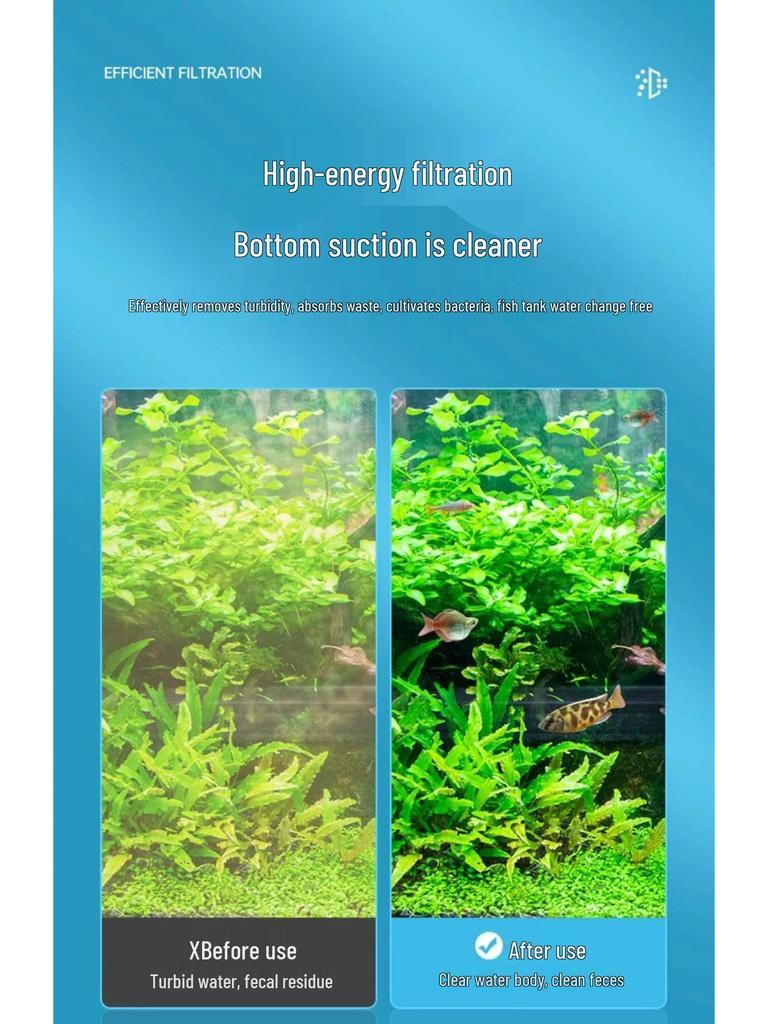 Filtro de Acuario Todo en Uno: Separador de Desechos de Pescado, Circulador de Agua y Oxigenador