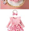 Baby Girl's Bowknot Dress Bodysuit with Hairband (Spring/Autumn)