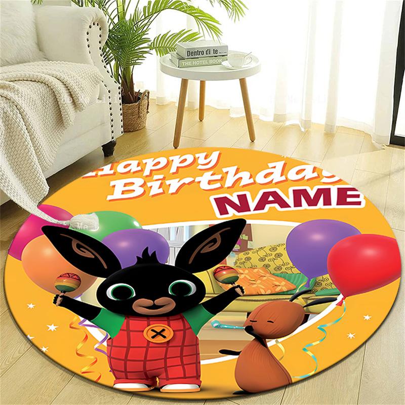 Personalized B-Bing Bunny Round Chair Office Rug - Perfect for Mat, Office Chair & More - Ideal Gift for Birthdays and Holidays