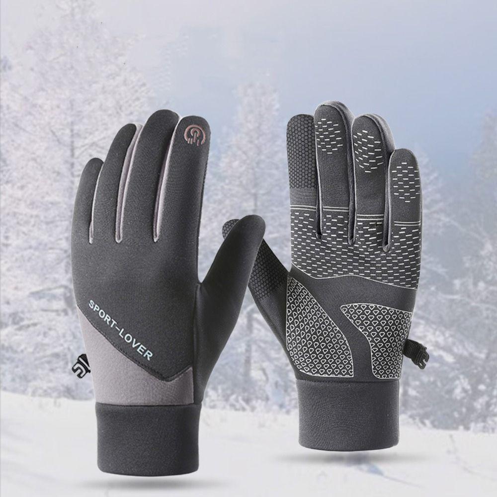 Winter Cycling Gloves Thermal Fleece Warm Outdoor Mittens  Sports