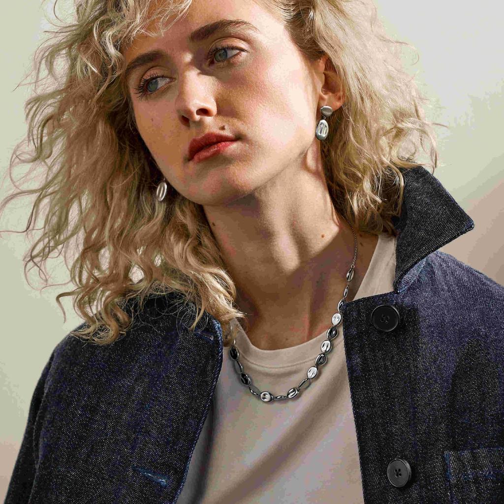 Skagen Women's ANJA PEBBLE Silver-Tone Stainless Steel Bead Necklace, SKJ1851040