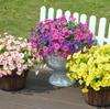 12PC Artificial Morning Glory Flower Bouquet for Outdoor Decor Eucalyptus Petunia With Green Leaves Fake Plant Home Party Decora