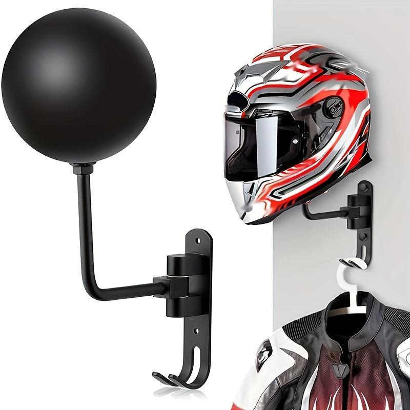 Aluminum Alloy Motorcycle Helmet Rack, Wall Mount Metal Bike Helmet Holder, Bicycle Helmet Display Hanger Stand, Suitable for Most Helmets
