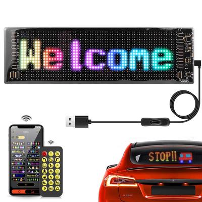 Scrolling Advertising LED Sign USB 5V Bluetooth App Control Logo Light Custom Text Pattern Animation Programmable Display Car