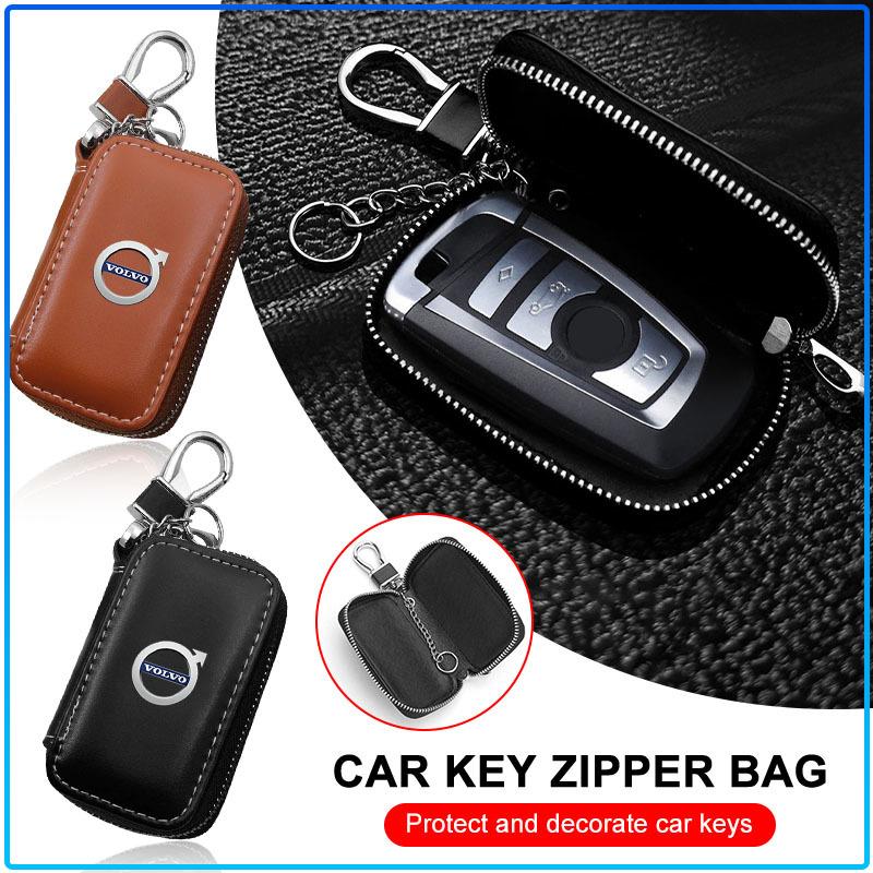 For Volvo XC90 XC60 XC70 XC40 V90 V60 V40 C70 C30 S80 Car Key Holder Pouch Wallet Housekeeper Key Case Mini Card Bag