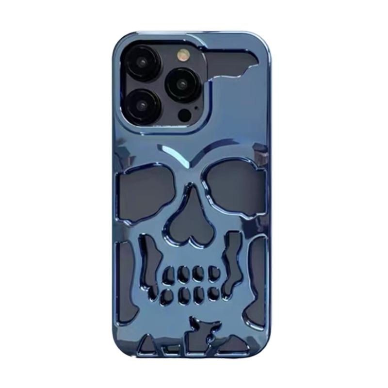 Cool Hollow Heat Dissipation Cool Skull Ghostfa Plating Phone Case For iPhone 17 16 Pro Max 15 14 Plus Air Fashion Slim Cover