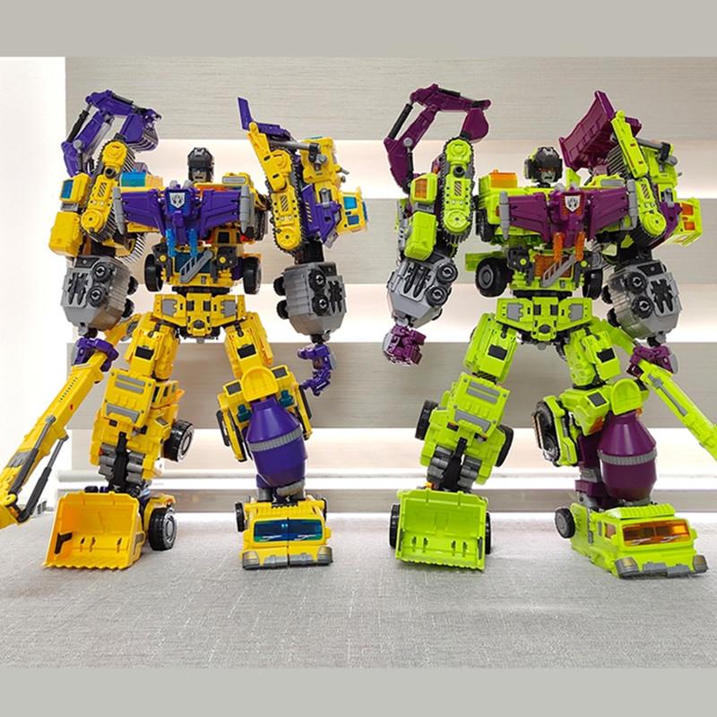 NBK 6 In 1 New Transformation Toys Movie Anime Devastator Action Figure KO G1 Robot Car Engineering Vehicle Model Boy Kids Gift