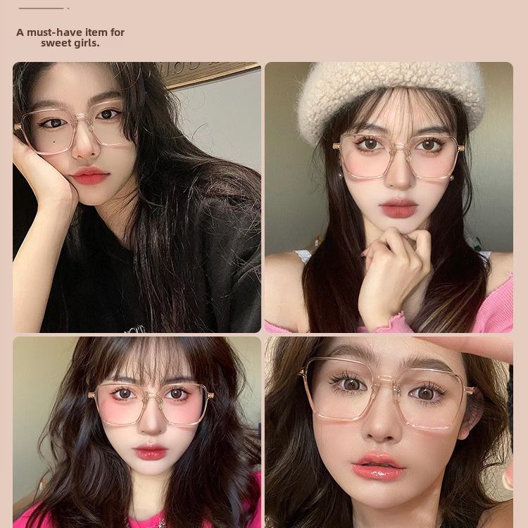Ultra-Light Brown Square Myopia Glasses for Women with Degree Lenses, Thin Frame Without Makeup