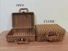 Retro Wicker Suitcase Vintage PP Rattan Picnic Basket with Handle Cosmetic Organizer Gift Box Travel Case Storage Woven