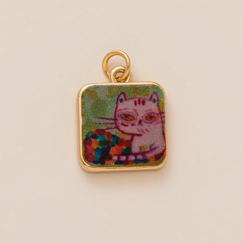 

Милая эмалевая подвеска Каваи Котенок Цветок Луна Принт Шармы Для Изготовления Ювелирных Изделий DIY Ожерелье Браслет Подарок для Девочки Аксессуары