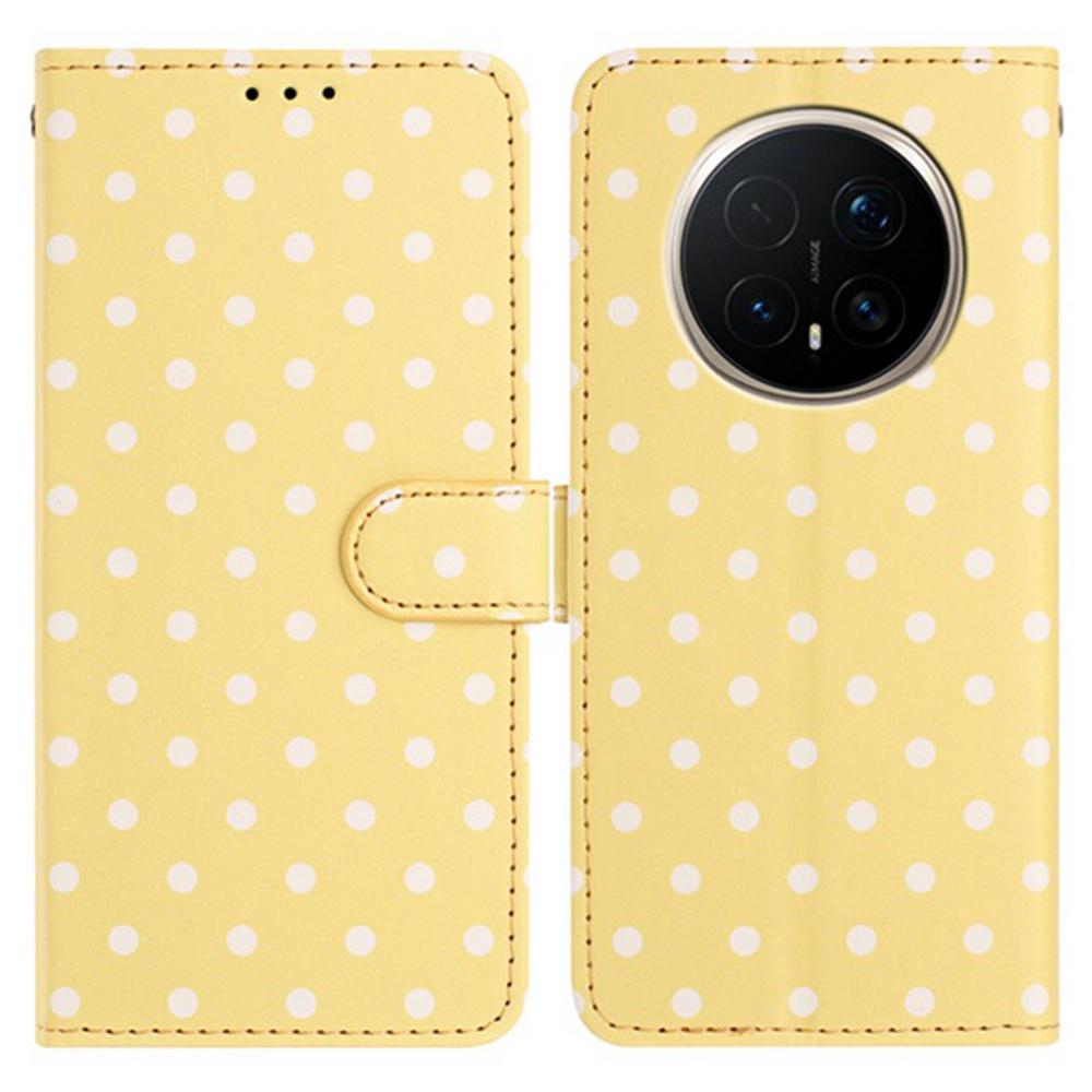 

For Honor Magic8 5G Leather Case Polka Dot Pattern Wallet Stand Folio Phone Cover