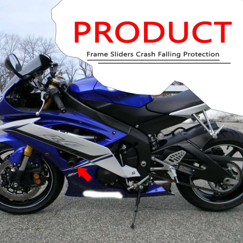 Vhodné pro Yamaha YZFR6 Chránič motoru YZF-R6 YZF R6 2008 2009 2010 2011 2012 2013 2014 Posuvníky rámu Crash Pád