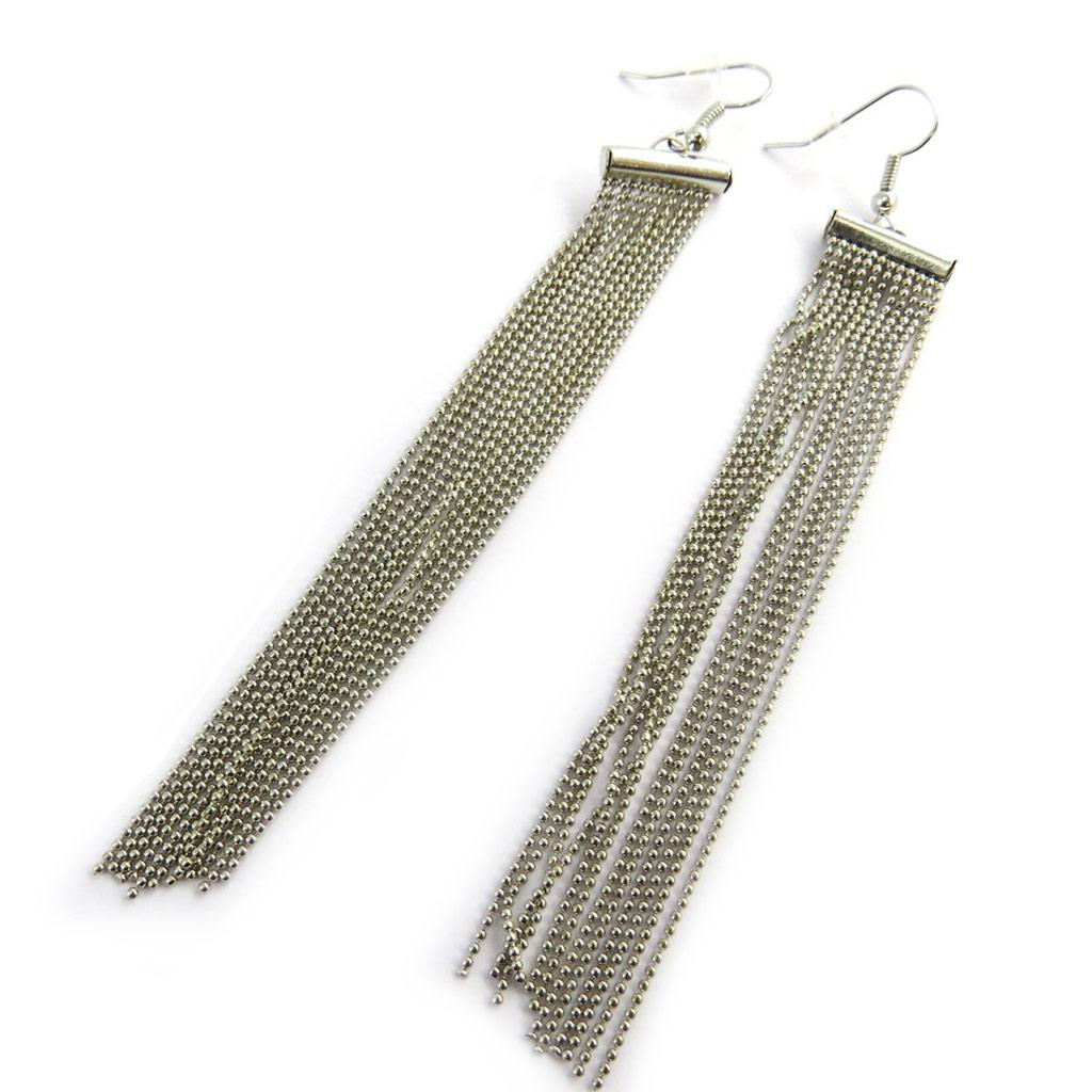 Les Trésors De Lily [M8204] - Silver 'Choreography' Designer Earrings