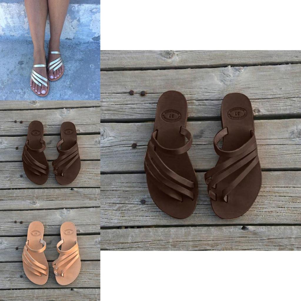 Fashion Women Slide Flat Slippers Flip Flops Casual Greek Leather Sandals Summer Premium Quality