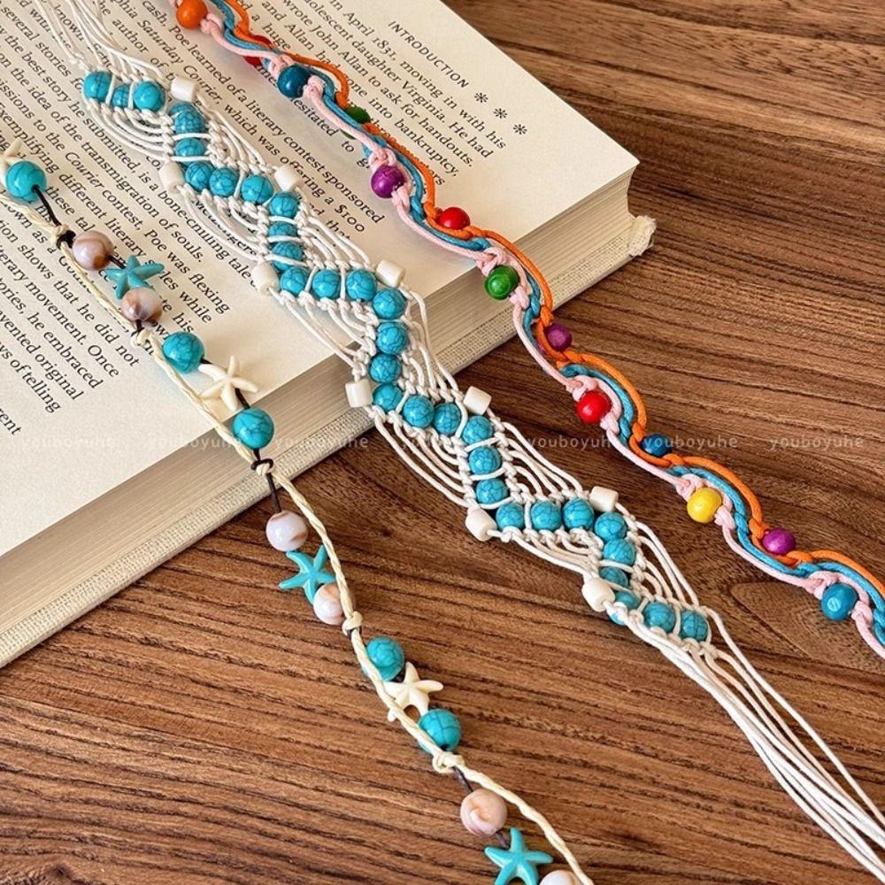 Woven Bohemia Hair Band Jeans Decor Ethnic Style Braided Headband Trendy Dress Waist Chain  Daily