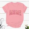 Cute Leopard Mama Crewneck Short Sleeve Tshirt Motherhood Classic Top Mom Life Shirt Pregnancy Gift Flowers Retro Mama Tshirts