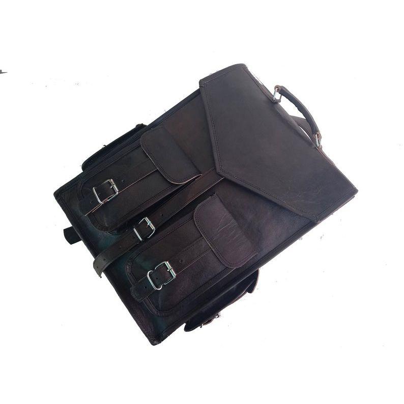 Handmade Black Leather Laptop Backpack: Men's Travel Rucksack