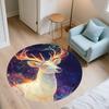 Colorful Deer,Round Area Rug,Carpet Rug for Living Room Bedroom Sofa Playroom Decor,Non-slip Floor Mat