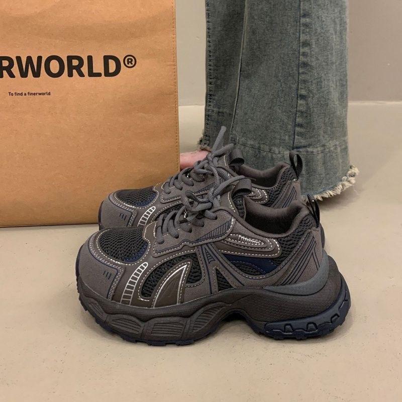 

Platform dad shoes spring new mesh heightened breathable running super fire casual sports shoes 35 синий