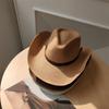 Foldable Straw Visor Hat Wide Brim Sun Protection Cap Fashion Western Cowboy Hat  Women Men