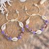 1011 Ocean Resort Wind Starfish Shell Bracelet, Daisy Rainbow Print Hand Rope Tide